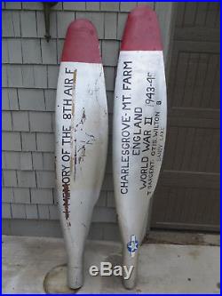 PAIR WW2 US ARMY 8th AIR FORCE B-24 BOMBER PROPELLER BLADES-CHALGROVE AIRFIELD