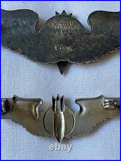 Pair Of Wwii Us Army Air Force Bombardier Wings Sterling