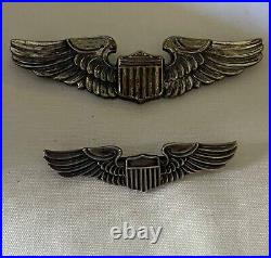 Pair Of Wwii Us Army Air Force Pilot Wings Sterling