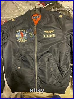 Polo Ralph Lauren MA-1 Military Army US Air Force Flight Bomber Pilot Jacket M