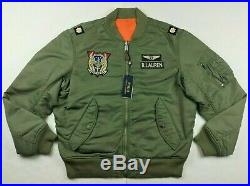Polo Ralph Lauren Men Military US Army MA-1 Air Force Flight Bomber Pilot Jacket