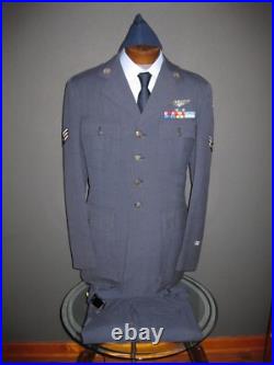 Post WW2 US Army Air Force Uniform Tunic Jacket Shirt Pants Belt Tie Cap