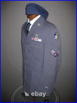Post WW2 US Army Air Force Uniform Tunic Jacket Shirt Pants Belt Tie Cap