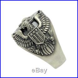 Prop and Wings US Army aviation Air Force Sterling Silver Eagle Biker mens ring