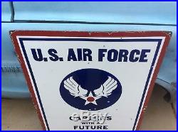 RARE 1940s US ARMY / AIR FORCE WWII Recruiting Sign WW2 Recruitment Military