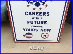 RARE 1940s US ARMY / AIR FORCE WWII Recruiting Sign WW2 Recruitment Military