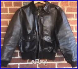 RARE Avirex Type A-2 Bomber Leather Jacket 42 U. S Army Air Force Made In USA