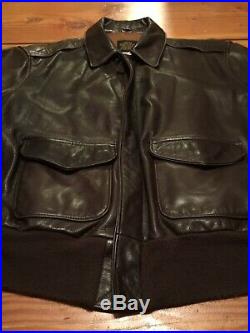 RARE Avirex Type A-2 Bomber Leather Jacket 44 U. S Army Air Force Made In USA
