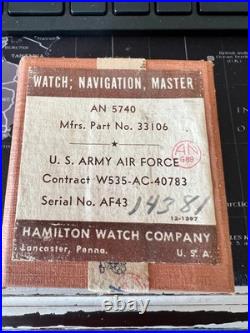 RARE Hamilton Watch Company U. S. Army Air Force Watch Navigation Master Box