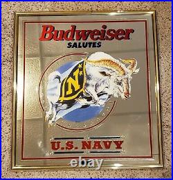 RARE Vintage Budweiser Salutes Military Mirror Set ARMY MARINES NAVY AIR FORCE C