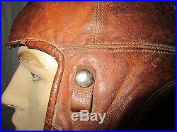 Rare Early Us Army Air Force Western Electric A-1 Leather Flight Helmet