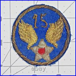 Rare Italian Made WW 2 US Army 15th Air Force Bullion Patch Inv# K2059
