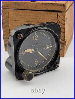 Rare Original WW2 Air Force US Army A-11 Waltham 8 Day Cockpit Clock. Running