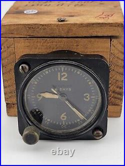 Rare Original WW2 Air Force US Army A-11 Waltham 8 Day Cockpit Clock. Running