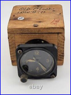 Rare Original WW2 Air Force US Army A-11 Waltham 8 Day Cockpit Clock. Running