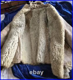 Rare Original WW2 US Army Air Force Type B-7 Shearling Parka Jacket Damage AS-IS