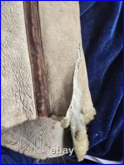 Rare Original WW2 US Army Air Force Type B-7 Shearling Parka Jacket Damage AS-IS