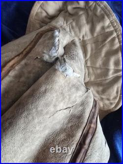 Rare Original WW2 US Army Air Force Type B-7 Shearling Parka Jacket Damage AS-IS