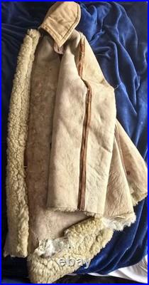 Rare Original WW2 US Army Air Force Type B-7 Shearling Parka Jacket Damage AS-IS