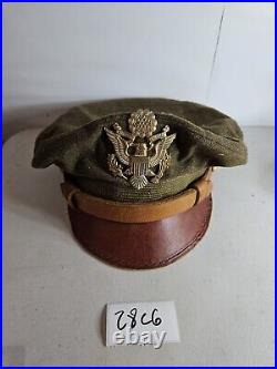 Rare USAF WW2 US ARMY Air Force Visor Crusher OFFICER'S HAT 7-1/8 28 C6