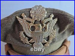 Rare USAF WW2 US ARMY Air Force Visor Crusher OFFICER'S HAT 7-1/8 28 C6