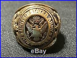 Rare WWII US Army Air Force Bomber Pilot's Ring Freeman Field Solid 10k GOLD
