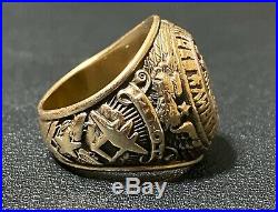 Rare WWII US Army Air Force Bomber Pilot's Ring Freeman Field Solid 10k GOLD