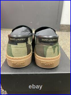 Saint Laurent Venice Slip On Size 43 10 US Camouflage Khaki Low Top Sneaker New