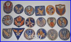 Set Of 18 Original Ww2 Us Army Air Force Shoulder Patches Excellent Condition