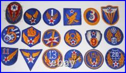 Set Of 18 Original Ww2 Us Army Air Force Shoulder Patches Excellent Condition