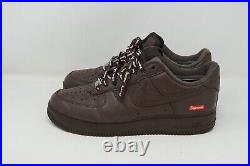 Size 9 Supreme Nike Air Force 1 Low Baroque Brown CU9225-200