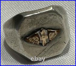 Sterling Silver Gold Filled US Army Air Force Corps AAF Prop Wings Ring WWII