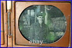 Superbe Poudrier avec photo US Army Air Force USAAF WW2 1944