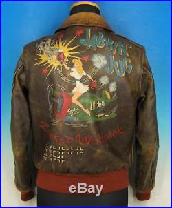 THE REAL McCOYS A-2 JABBIN JUG Brown Leather US AIR FORCE ARMY Flight Jacket 36