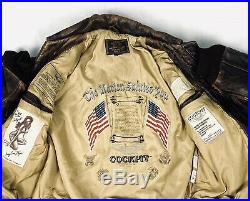 The Cockpit Air Force US Army Brown Leather Type A-2 Jacket size M. Bomber Rare
