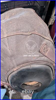 Type A-11, 3189, WWII, US Army Air Forces, Leather Skull Cap, Flight Helmet