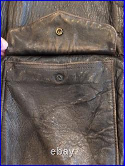 Type A-2 Air Force US Army DWG 30-1415 Brown Leather Jacket Mens L Cockpit USA