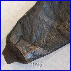 Type A-2 Air Force US Army DWG 30-1415 Brown Leather Jacket Mens L Cockpit USA