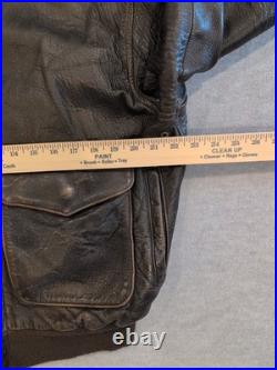 Type A-2 Air Force US Army DWG 30-1415 Brown Leather Jacket Mens L Cockpit USA