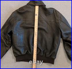 Type A-2 Air Force US Army DWG 30-1415 Brown Leather Jacket Mens L Cockpit USA