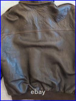 Type A-2 Air Force US Army DWG 30-1415 Brown Leather Jacket Mens L Cockpit USA