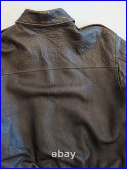 Type A-2 Air Force US Army DWG 30-1415 Brown Leather Jacket Mens L Cockpit USA