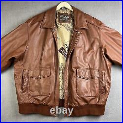 Type A-2 Jacket Mens 3XL Brown Leather Flyer's Bomber Flight US Army Air Force