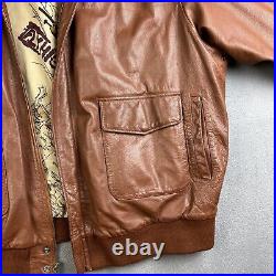 Type A-2 Jacket Mens 3XL Brown Leather Flyer's Bomber Flight US Army Air Force