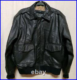 Type A-2 Size L US Army Air Force Flyers Black Leather Jacket No 8415 1958-A2-8