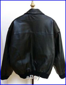 Type A-2 Size XXL US Army Air Force Flyers Black Heavy Pebbled Leather Jacket