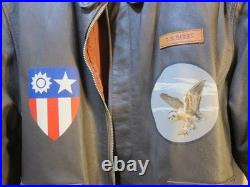 Type A-2 USAAF US Army Air Force Brown Leather Flight Jacket 44 Men's