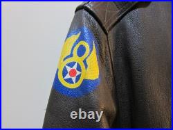 Type A-2 USAAF US Army Air Force Brown Leather Flight Jacket 44 Men's