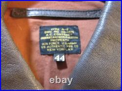 Type A-2 USAAF US Army Air Force Brown Leather Flight Jacket 44 Men's
