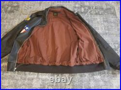 Type A-2 USAAF US Army Air Force Brown Leather Flight Jacket 44 Men's